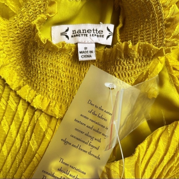 NANETTE LEPORE NWT Solid Pleated Smocked Sleeveless Midi Dress Size 2 - Picture 15 of 16